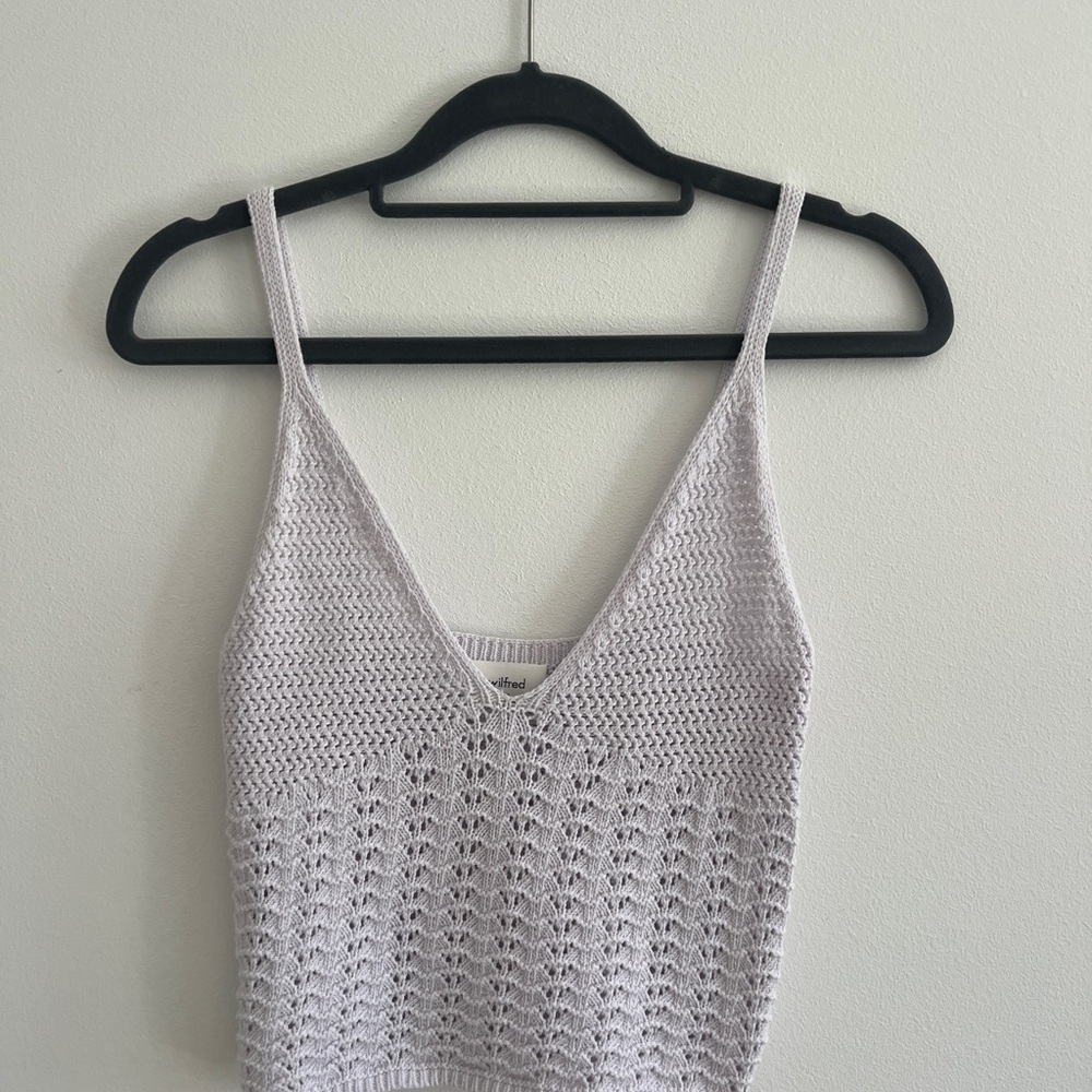 Aritzia Wilfred Lilac Knit Tank Top